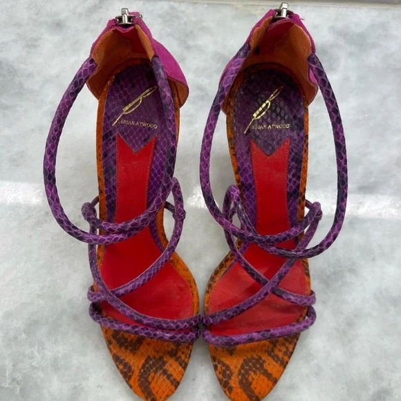 B Brian Atwood Estefania Snakeskin Heels - Picture 4 of 9